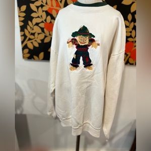 Embroidered Vintage Scarecrow Sweatshirt